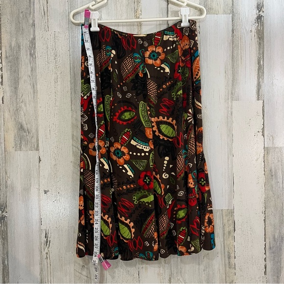 Choices 90s Y2K Style Brown with Design Midi Length Skirt super Stretchy - Picture 5 of 7